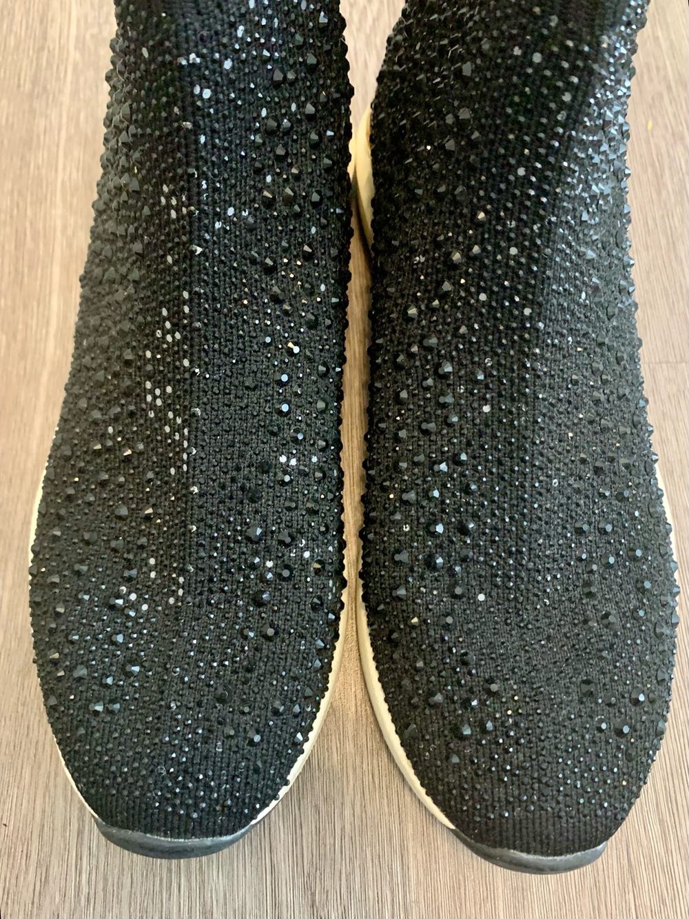 Carvela Black Jibberish Bling High-Top Trainers